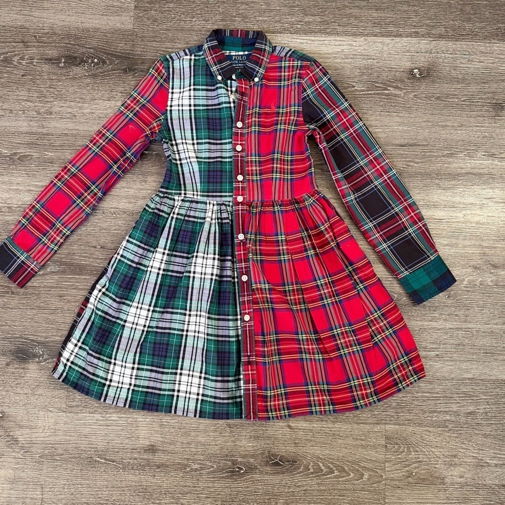 Polo by Ralph Lauren Kids Plaid Dress in Red, Green, and Blue
